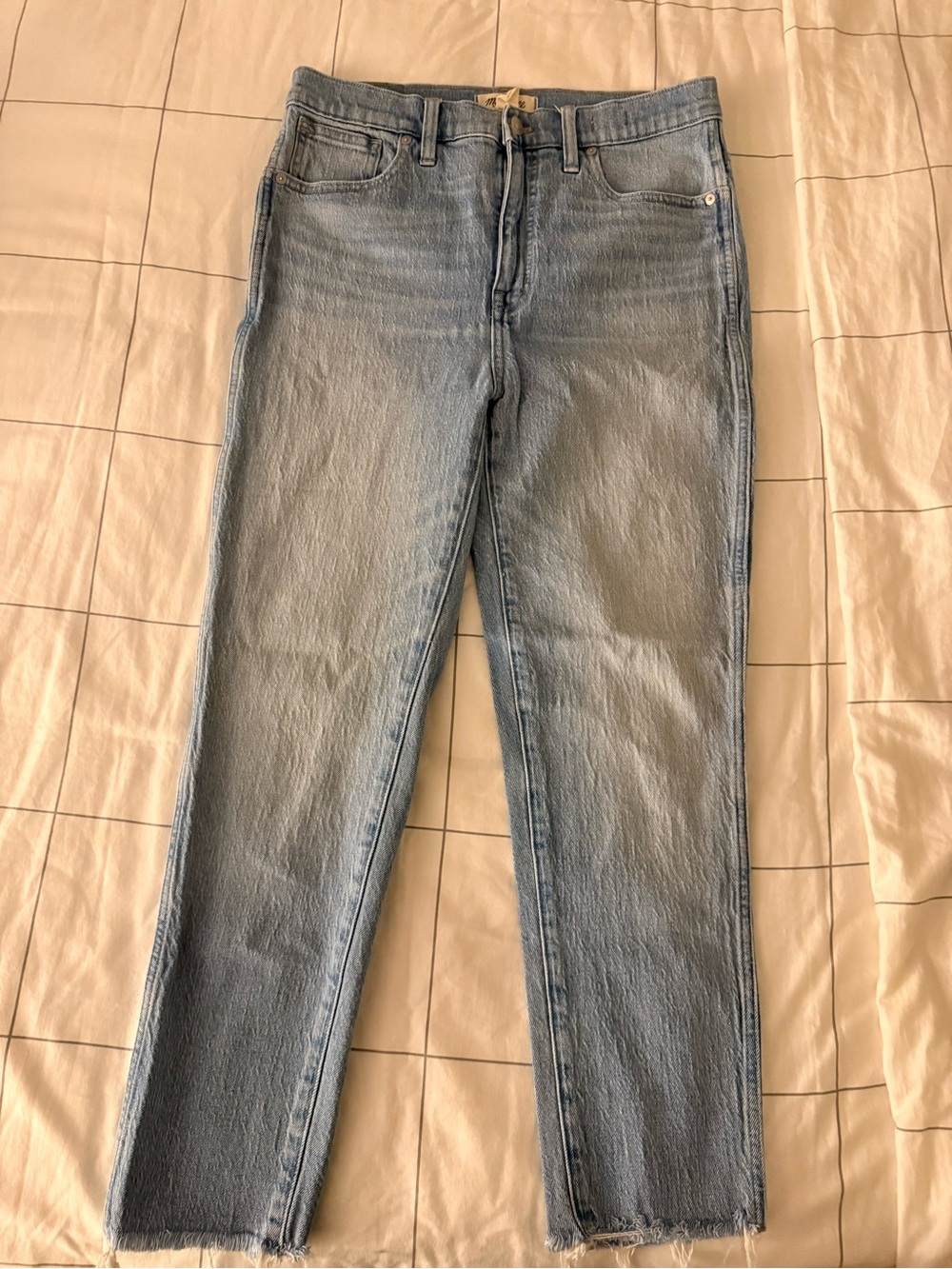Madewell Light Wash “Stovepipe”Straight-Leg Jeans